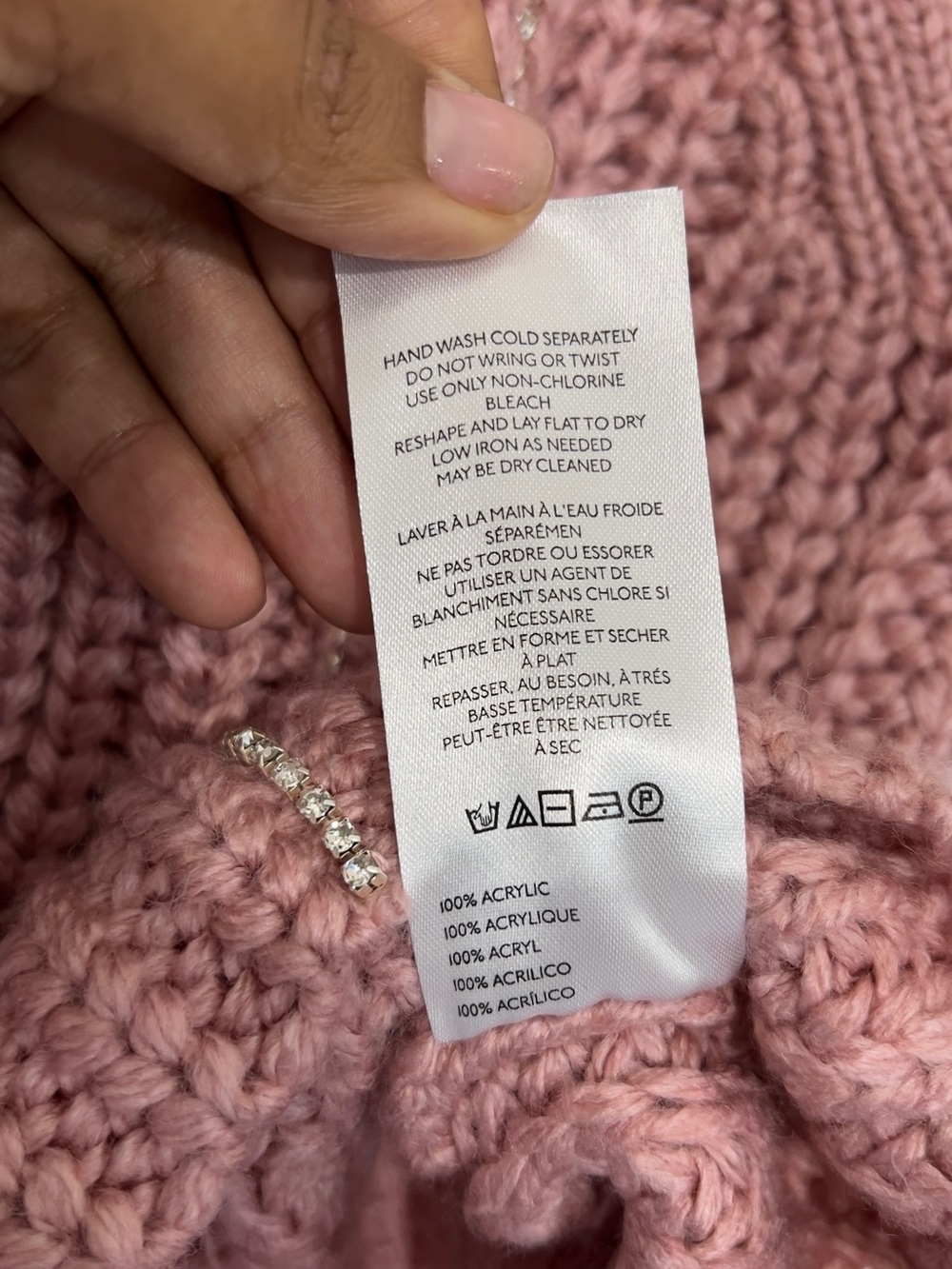 NWT Anthropologie Pilcro Metallic Sweater Vest Pink L. MSRP $118 - Picture 9 of 9
